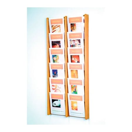 Wooden Mallet 12 Pocket (2Wx6H) Acrylic & Oak Wall Display - Light Oak AC48-12LO